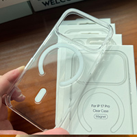 Coques de téléphone portable en plastique rigide transparentes magnétiques avec recharge sans fil, anti-rayures et antichoc pour iPhone 17 Pro et 17 Pro Max