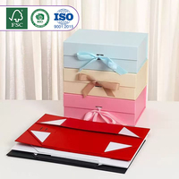 Boîte cadeau magnétique pliable 2026 en promotion, boîte cadeau en carton magnétique pliable avec ruban