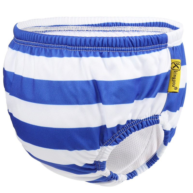 Maillot de bain léger à rayures blanches et bleues [Taille S]