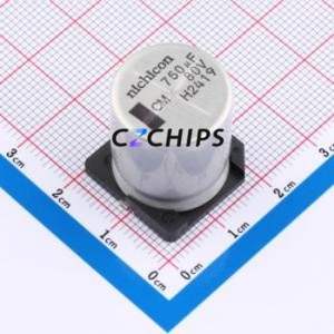 UCM1K751MNJ1MS ตัวเก็บประจุอลูมิเนียมอิเล็กโทรลีติค SMD D18xL22.5mm 750uF 20% 80V 1.07A-120Hz - Product Image 1