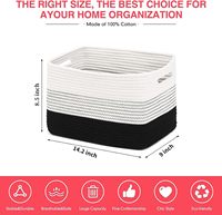 Vente en gros Pliant 3Pcs Paniers durables en corde de coton tissé Paniers de rangement de jouets pour l'organisation