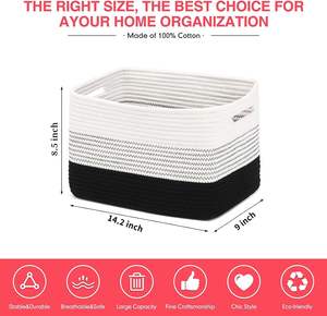 Venta al por mayor plegable 3 uds regalo duradero cuerda de algodón Cestas tejidas cestas de almacenamiento de <span class=keywords><strong>juguetes</strong></span> <span class=keywords><strong>para</strong></span> <span class=keywords><strong>organizar</strong></span> - Product Image 4