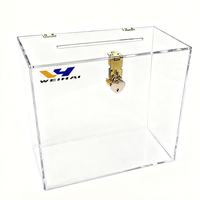 Acryl-Abstimmung sbox mit Schloss Transparente Wahlurne für Wahl veranstaltungen Sichere Lotterie-Spenden box 6-seitige klare Sicht
