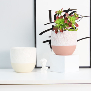 YBH petit rustique Vintage Europe émaillé en céramique jardinière Pot Dot <span class=keywords><strong>jardin</strong></span> extérieur <span class=keywords><strong>poterie</strong></span> pour plantes succulentes fleurs finition mate - Product Image 2