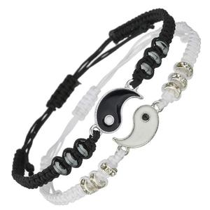 Finestyle Pulsera, соответствующий Yin Yang, регулируемый шнур, ювелирные изделия, подарочные браслеты в стиле бохо - Product Image 1