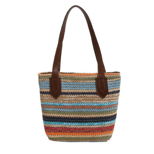 Bolso de playa de verano, bolso de paja de <span class=keywords><strong>rafia</strong></span>, bolso de paja tejido de <span class=keywords><strong>rafia</strong></span> de paja de gran tamaño, bolso de mujer grande Natural enorme - Product Image 1