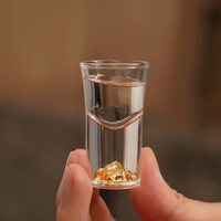 RORO ensemble de 10 pièces verre doré cristal vin bière claret gobelet ensemble avec boîte-cadeau en cuir paquet pour cadeaux d'amis d'affaires