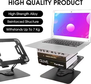 Soporte Plegable Giratorio de 360° para Portátil, Ajustable en Altura, Base de Acero Giratoria y Estable para Portátil - Product Image 5