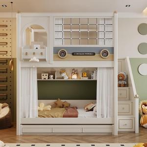 Letti <span class=keywords><strong>a</strong></span> Castello Multifunzionali per Bambini JS, Vendita Calda, con Cassetti e Scale, <span class=keywords><strong>Letto</strong></span> <span class=keywords><strong>a</strong></span> Castello in Legno per Bambini, Set Camera da <span class=keywords><strong>Letto</strong></span> con Tema Cartone Animato - Product Image 4