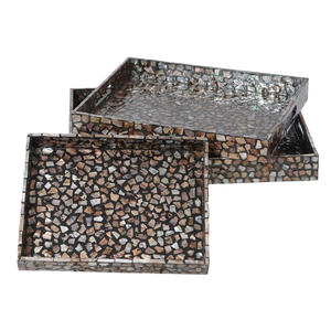 Décoration de maison de luxe de ferme moderne avec plateau en pierre d'accent de nacre Mariages Élégance opulente Imperméable Écologique - Product Image 1