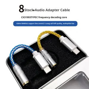 Adaptateur audio CX31993 DAC Type C vers 2,5/3,5/4,4 mm, <span class=keywords><strong>amplificateur</strong></span> de casque portable Hi-Fi avec câble plaqué argent - Product Image 3