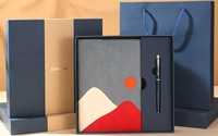 Coffret Cadeau Carnet et Stylo Paysage Marron avec Boîte Personnalisée pour Événements d'Entreprise et Commandes de Papeterie en Gros