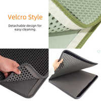 Tapis de litière pour chats Eva double cellulaire Tapis de toilette lavable et pliable pour animaux de compagnie avec fonction de contrôle pour les accessoires de litière pour chats