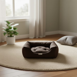 Coussin ASIENTO Deep Brown 43*43 en fibre de toile, collection élégante pour animaux de compagnie - Product Image 2