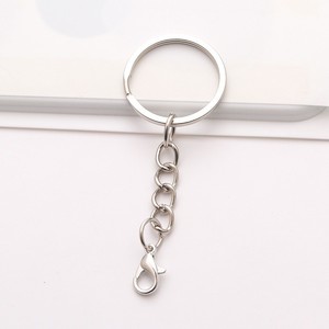 Metal Key Chains With Chain And Lobster Clasp Round Brass Keyring For DIY Jewelry Keychain Accessories - Product Image 3