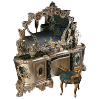 Table de toilette en bois massif de style néoclassique européen, avec éclairage, coiffeuse princesse pour chambre à coucher, classique pour hôtesse, Turquie