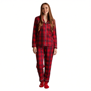 Womens Cozy Cotton Sleepwear Set Long Sleeve Shirt And <b>Pants</b> Warm Breathable Winter Pajamas Nightwear - Product Image 2