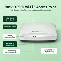 Point d'accès sans fil intérieur Ruckus R650 ZoneFlex, garantie 1 an, 802.11ax, double bande, haute performance, 300 Mbps, 3dBi, 4x4 MU-MIMO