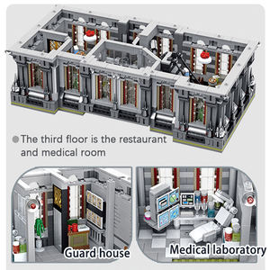 Panlos 613002 Set de Bloques de Construcción, Gran Edificio de 7537 Piezas, Decoración de Escena, Bloques de Construcción de Paisajes Urbanos con Luz - Product Image 4