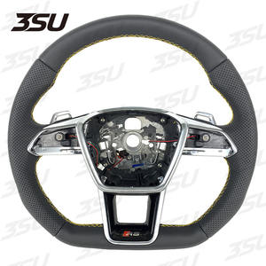 Pour Audi Q2 Q3 <span class=keywords><strong>Q4</strong></span> Q5 Q7 Q8 A4 MP Volant En Cuir En Fiber De Carbone Accessoires De Voiture Intérieur 2018 2019 2020 2021 2022 <span class=keywords><strong>2023</strong></span> 2024 - Product Image 1