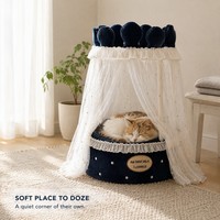 Lit double pliable en dentelle de princesse pour chat, usage domestique