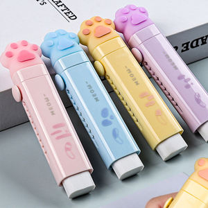 4 Stile Katzenpfoten kreativ Push Pull Löscher Bleistift Gummi für Kinder Zeichnen Schreiben Wischen Schreibwaren Schulbedarf Geburtstagsgeschenk - Product Image 2