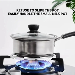 Accessoires pour réchaud Wok Porte-pot à lait Support auxiliaire pour petit pot Support <span class=keywords><strong>anti</strong></span>-dérapant pour réchaud Support pour réchaud Wok Anneau de support pour ustensiles de cuisine - Product Image 4