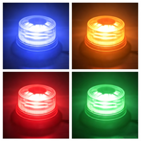 16W LED-Rundumleuchte mit 16 Stroboskopmodi, Warnleuchte mit Magnetbefestigung, PC-Gehäuse, Rot-Gelb-Blau-Grün Blinklicht für Fahrzeugsicherheit