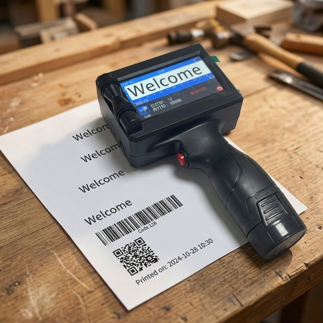 Handheld Inkjet Batch Date Coder 2-12.7mm 2-25.4mm Portable Printer for Expiry Numbers Text on Industrial Parts