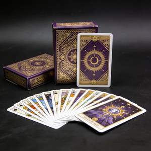 Vente en gros de 78 cartes Oracle originales, jeu de tarot pour débutants, impression de logo doré, cartes de tarot en forme de logo - Product Image 1