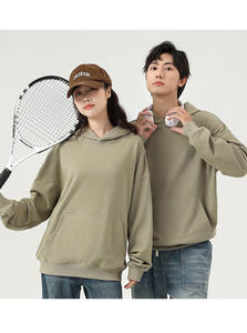 Sweats à capuche unisexe épais et épais en polaire brodée avec sérigraphie personnalisée de haute qualité pour hommes vêtements d'automne - Product Image 2