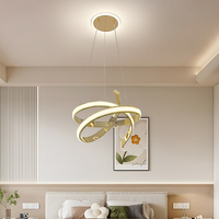 Lustre LED moderne de luxe doré avec télécommande, 3 couleurs, luminaire suspendu pour salle à manger, îlot de cuisine, bureau à domicile