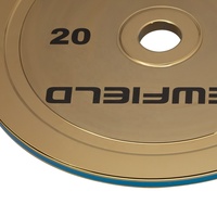 Disques de musculation de compétition 20 kg, calibrés, en titane doré, haute résistance