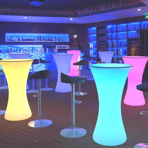 Juegos de muebles de barra LED, taburetes de mesa de cóctel brillantes portátiles de 16 colores, resistentes al agua, ecológicos, duraderos, diseño moderno para - Product Image 1