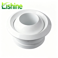 Buse sphérique moderne réglable et durable en alliage d'aluminium et plastique pour tambour à lamelles, installation facile, pour systèmes CVC industriels et d'atelier