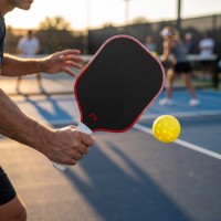Raquette de pickleball en fibre de carbone FX 3K, noyau en polypropylène alvéolé de 16 mm, raquette légère pour adultes et enfants, design sans bordure