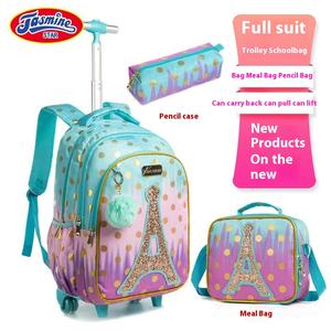 18-inch Schoolbag Set Student Three-piece Backpack <b>Roller</b> <b>Bag</b> Spinner Suitcase Luggage Reduced-burden Breathable Trolley <b>Bag</b> - Product Image 1