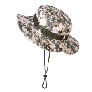 Breathable Camouflage <strong>Boonie</strong> Hat with Under Chin Rope Outdoor Jungle Hat with Eyelets for Summer Fishing Ski Cycling Daily Use - Product Image 1
