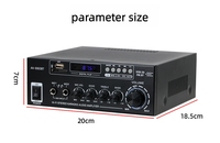 Amplificateur de puissance USB AV-660BT, 2 canaux stéréo, amplificateur audio HiFi, système de son pour cinéma maison