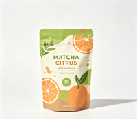 Sachets alimentaires personnalisés pratiques avec fermeture éclair, pochettes en plastique recyclables et sachets stand-up pour matcha, idéaux pour la vente au détail