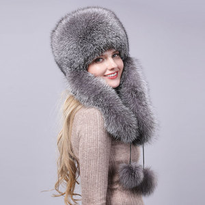 Écharpe couvre-oreilles en fourrure de renard pour femmes, chapeau d'hiver, épais et chaud, nouvelle collection - Product Image 5