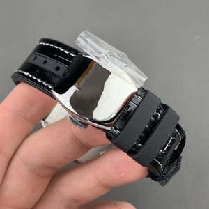 Nouvelle montre mécanique de luxe à cadran noir, résistante à l'eau jusqu'à 30 m, bracelet en cuir, pour homme - Product Image 6