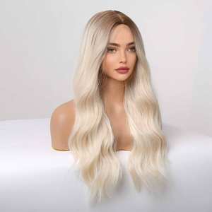 Peluca Europea y Americana con Forma de Ocho, Degradado Platino, Parte Media, Fibra de Alta Temperatura sin Llama, 100% Fibra Sintética - Product Image 2