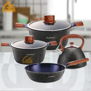 camping kitchen soup pot set cooking induction nonstick aluminum cookware sets