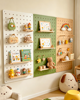 YZP Panneau perforé mural contemporain personnalisable en bois, organisateur de rangement multifonctionnel pour la maison, avec trous décoratifs pour outils