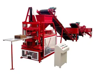 Double bricks per time dry clay press machine Automatic Hydraulic Red Soil Earth Block Making Machine In South America