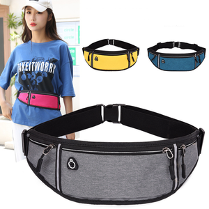 Riñonera Deportiva Ultrafina para Correr, 5 Colores, Diseño Curvo Ajustado al Cuerpo, Bolsillos Dobles con Cremallera, Orificio para Auriculares, Tira Reflectante, Anillo en D - Product Image 1