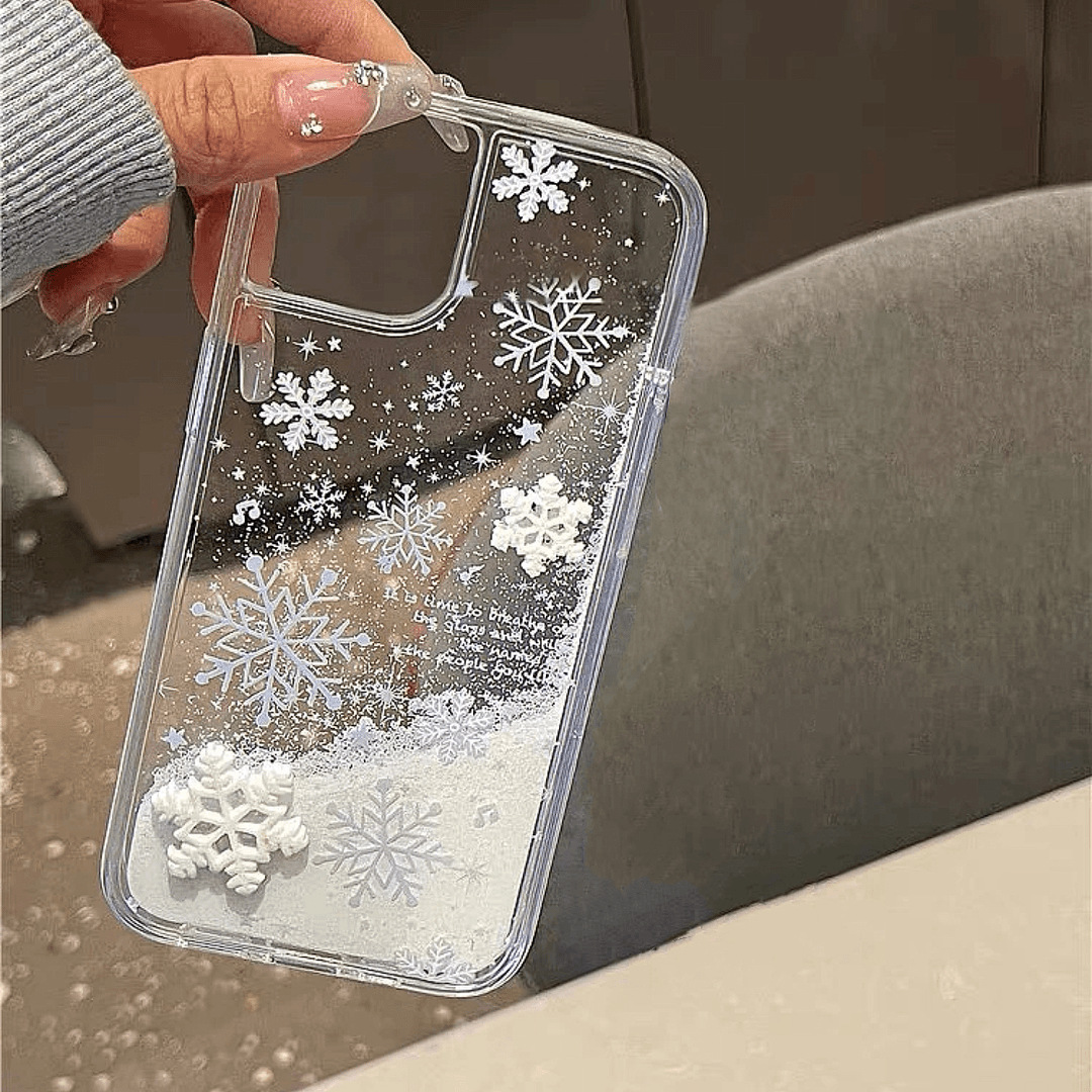 Transparent Snowflake Flowing Sand Case SG
