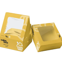 Vente en gros de petites boîtes à nourriture jetables avec logo personnalisé pour gâteaux et boulangeries à emporter avec fenêtre boîtes à gâteau dessert haut de gamme personnalisées