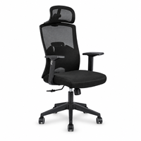 Chaise de bureau moderne à dossier haut en maille avec appui-tête et accoudoirs 3D pour l'école et l'hôpital